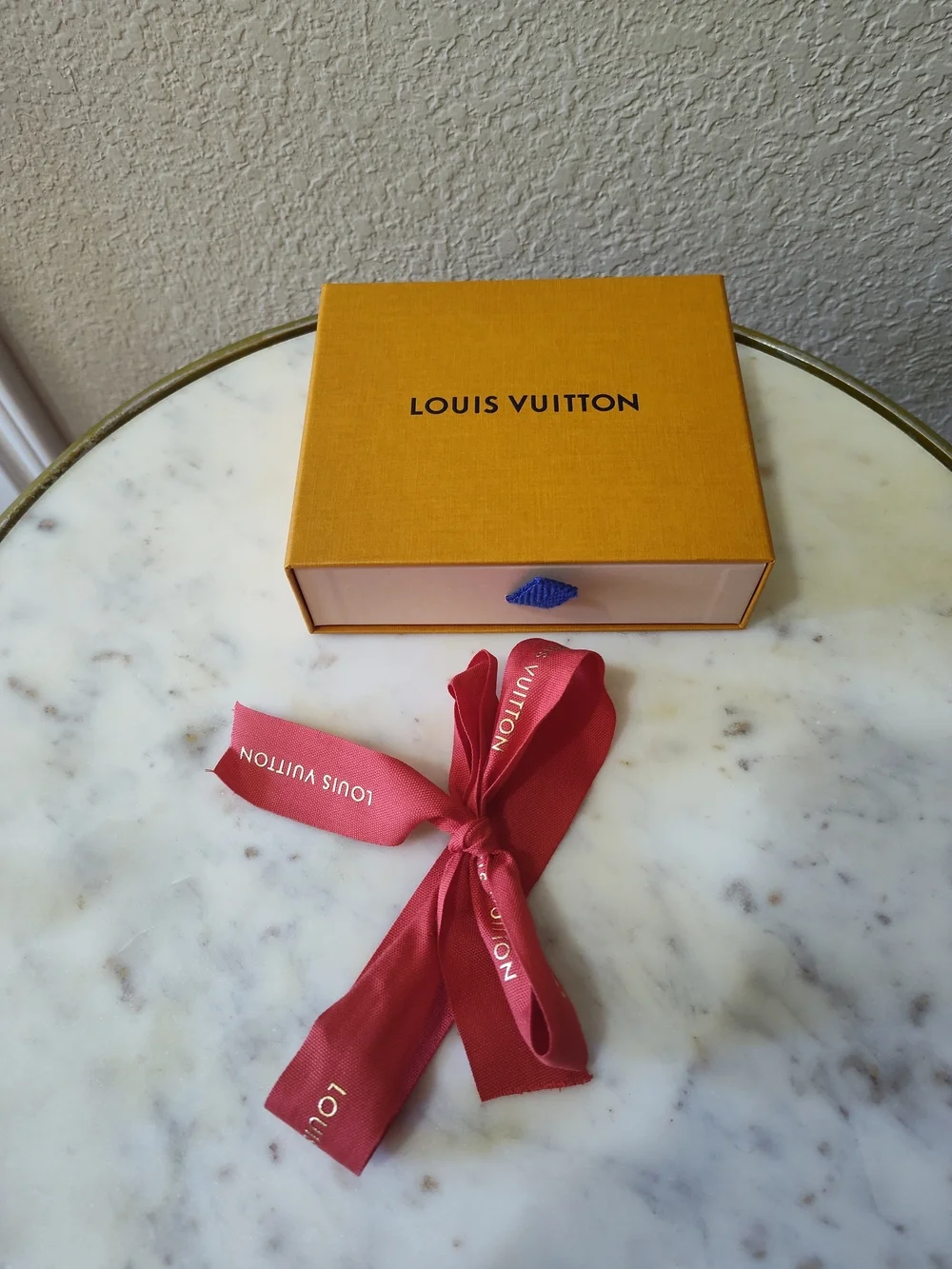 LOUIS VUITTON Drawer Gift Box w Red Ribbon Luxury Packaging